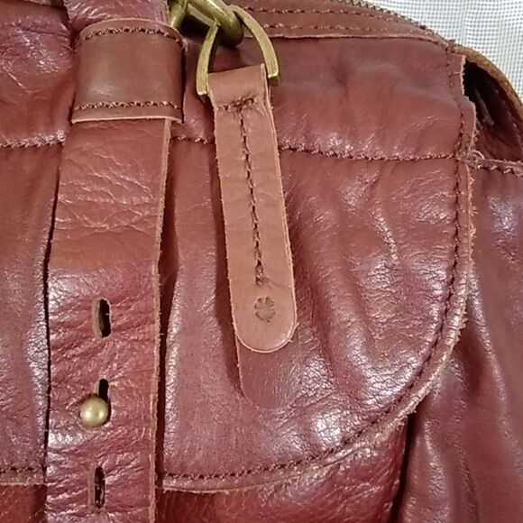 VINTAGE LARGE LUCKY BRAND EST 1990 100% LEATHER KOOBA BROWN .*5 UNISEX - Picture 9 of 16